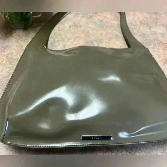 Furla Taupe Patent Leather Shoulder Bag‎ - Picture 3 of 11